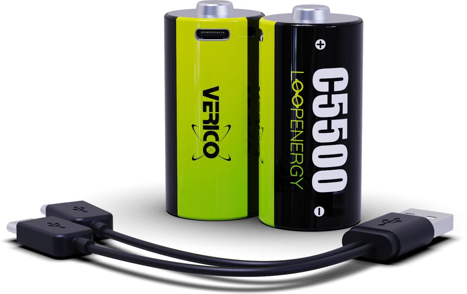 1638341_1 - Mediatech Verico LoopEnergy Baby C, 1,5V 5550mWh 3700mAh, 2er Pack, USB-C Ladekabel
