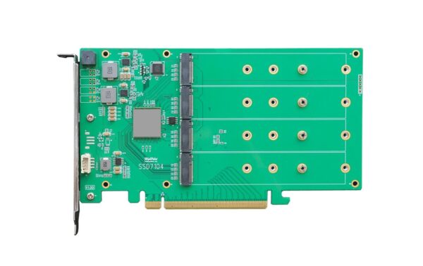 1651618_3 - Mediatech Highpoint R1104: 4 Port HBA-Kontroller 4x M.2 NVME, PCI-Ex16v3, no Boot, fanless