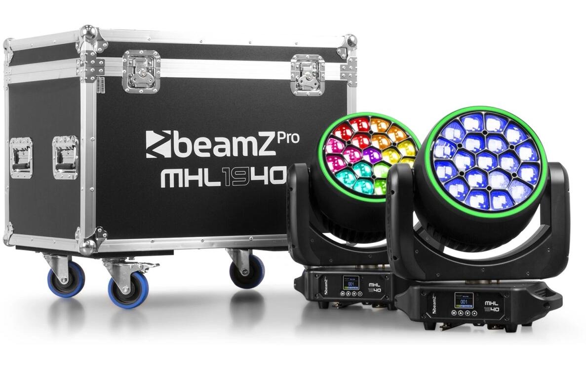 1652051_1 - Mediatech BeamZ Pro MHL1940Set Moving Head, LED, Wash, 2 Stk. Flightcase