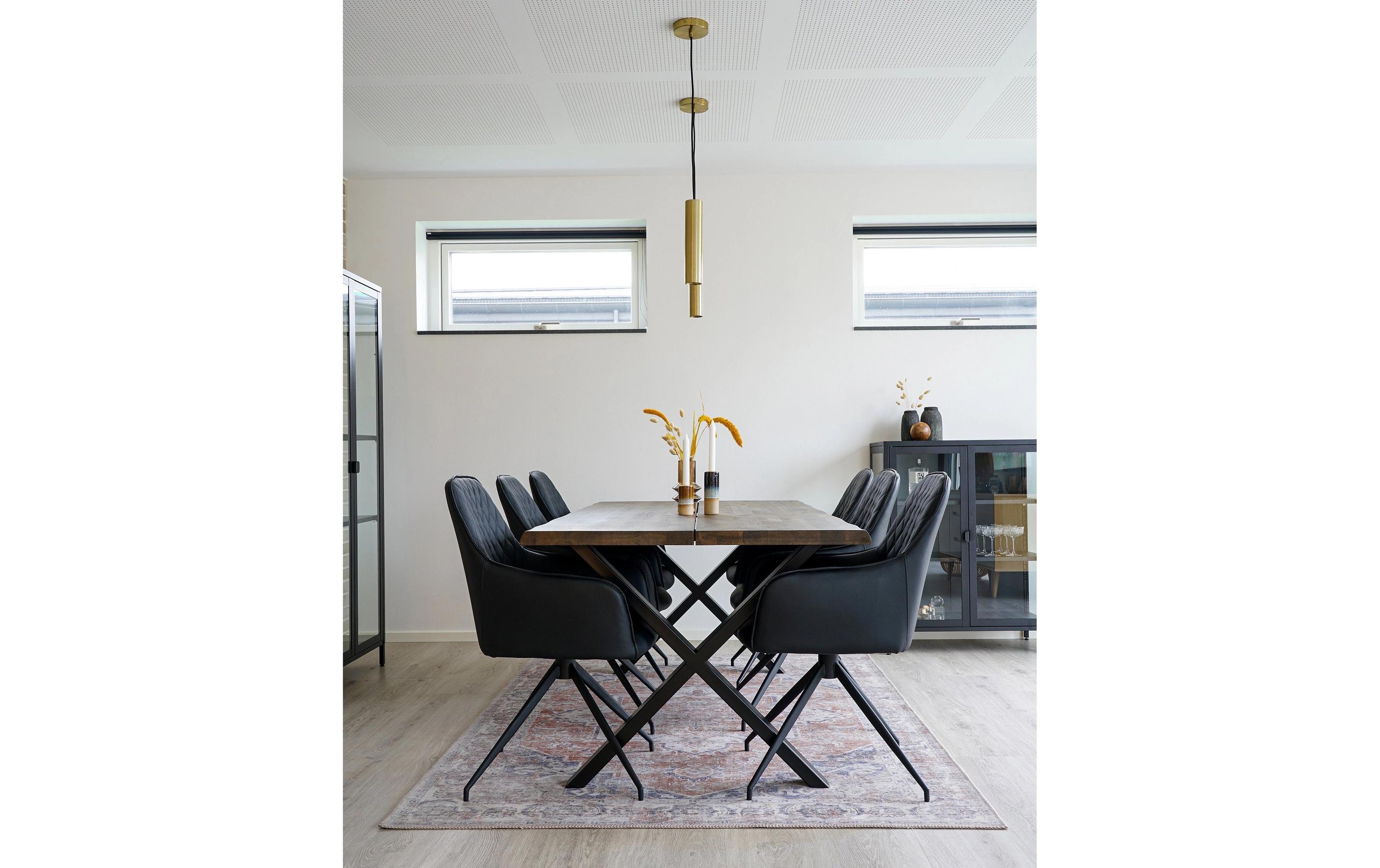 1652112_1 - Mediatech House Nordic Stuhl Harbo Schwarz 1 Stück, Schwarz m. schwarzen Beinen