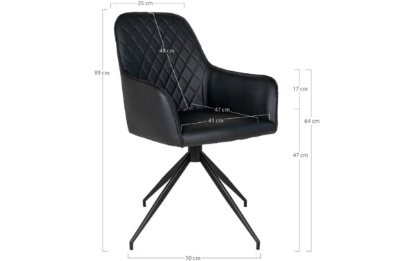 1652112_5 - Mediatech House Nordic Stuhl Harbo Schwarz 1 Stück, Schwarz m. schwarzen Beinen