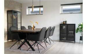 1652112_6 - Mediatech House Nordic Stuhl Harbo Schwarz 1 Stück, Schwarz m. schwarzen Beinen