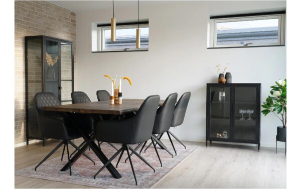 1652112_6 - Mediatech House Nordic Stuhl Harbo Schwarz 1 Stück, Schwarz m. schwarzen Beinen