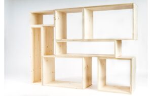 Holz Zollhaus Regal Lotti aus Holz 40x40x30 cm,inkl.Schrauben,Fichte,FSCMix70%