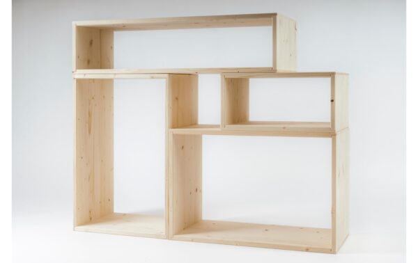 Holz Zollhaus Regal Lotti aus Holz 40x40x30 cm,inkl.Schrauben,Fichte,FSCMix70%