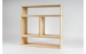Holz Zollhaus Regal Lotti aus Holz 40x40x30 cm,inkl.Schrauben,Fichte,FSCMix70%