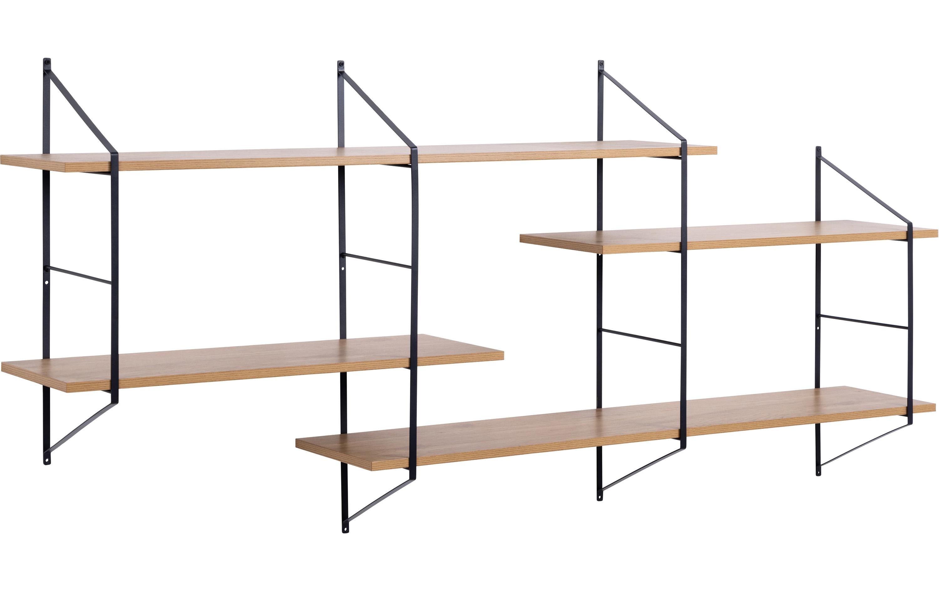 1654952 - Mediatech AC Design Wandregal Belfast Stahl/MDF, 191x25,5x79 cm, Braun