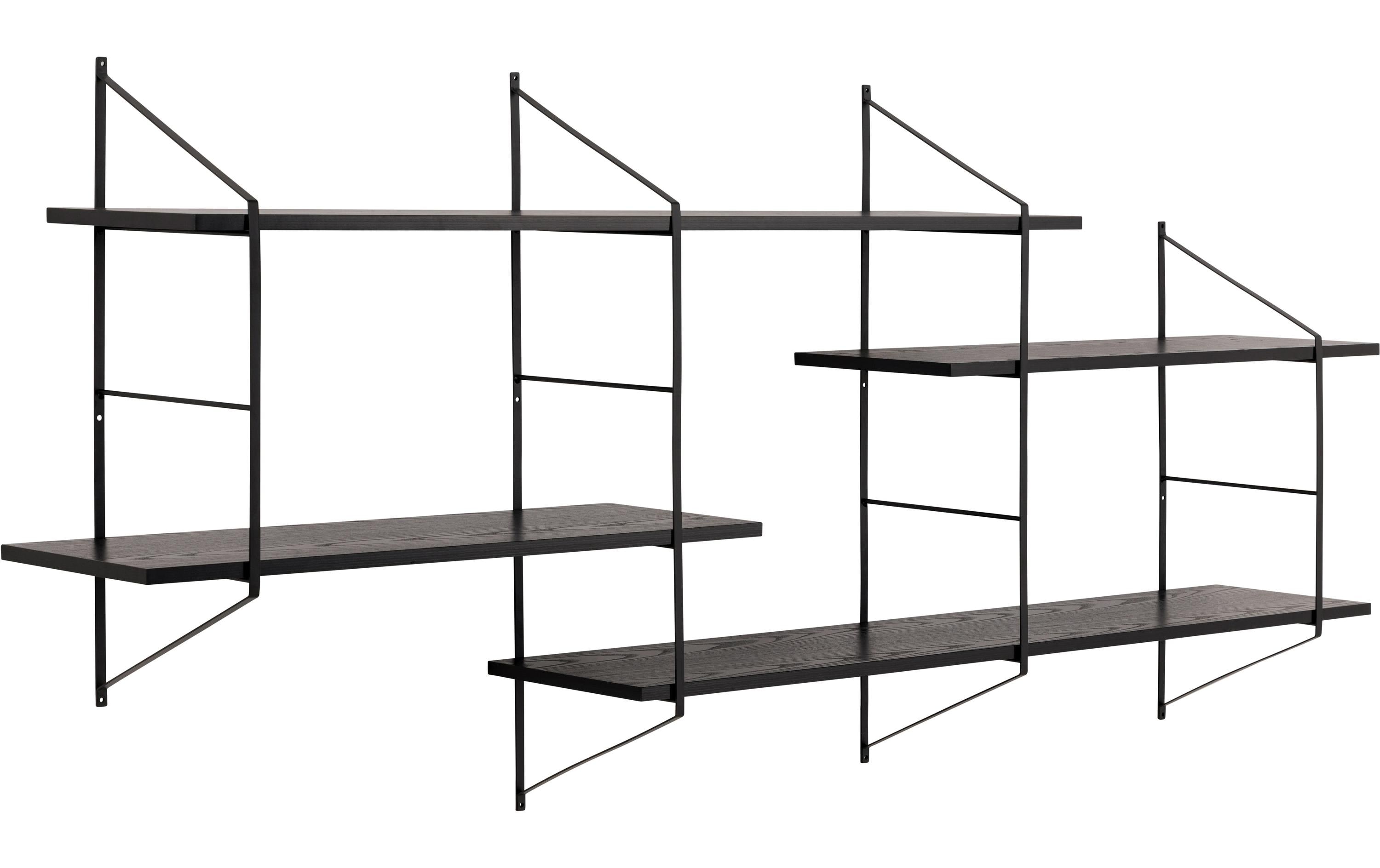 1654953 - Mediatech AC Design Wandregal Belfast Stahl/MDF, 191x25,5x79 cm, Schwarz