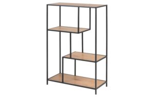 AC Design Regal Seaford MDF/Stahl, 77x35x114 cm, Wildeiche