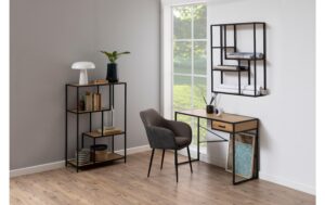 AC Design Regal Seaford MDF/Stahl, 77x35x114 cm, Wildeiche