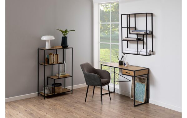 AC Design Regal Seaford MDF/Stahl, 77x35x114 cm, Wildeiche