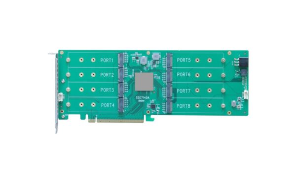 1657274_3 - Mediatech Highpoint R1108A: 8 Port HBA-Kontroller 8x M.2 NVME, PCI-Ex16v3, Lüfter, no Boot