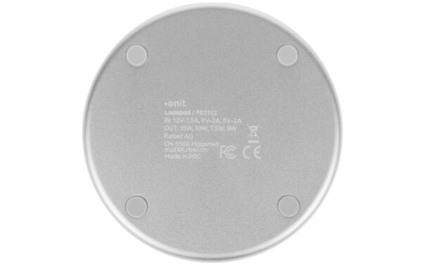 1659374_2 - Mediatech onit induktives Ladepad 15W weiss Typ-C, Alu