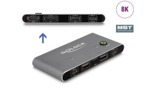Delock USB-C KVM Switch zu HDMI/DisplayPort 8K MST mit USB2.0