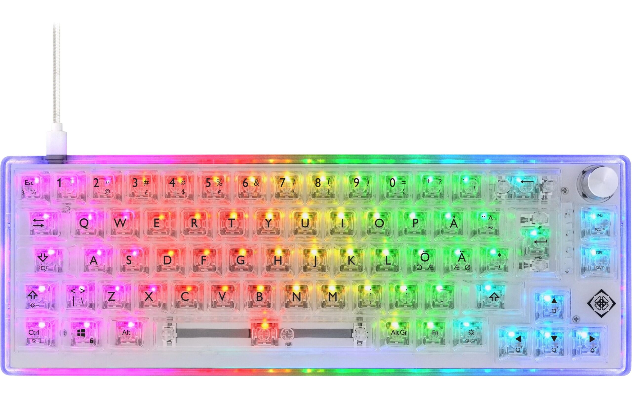 1663333 - Mediatech Deltaco TKL Gaming Keyboard mech RGB, trans CH-Layout, mechanisch, RGB, Transparent kaufen Schweiz | Mediatech.ch
