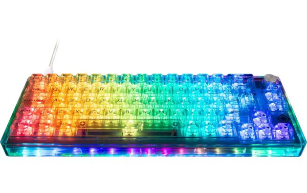 1663333_7 - Mediatech Deltaco TKL Gaming Keyboard mech RGB, trans CH-Layout, mechanisch, RGB, Transparent