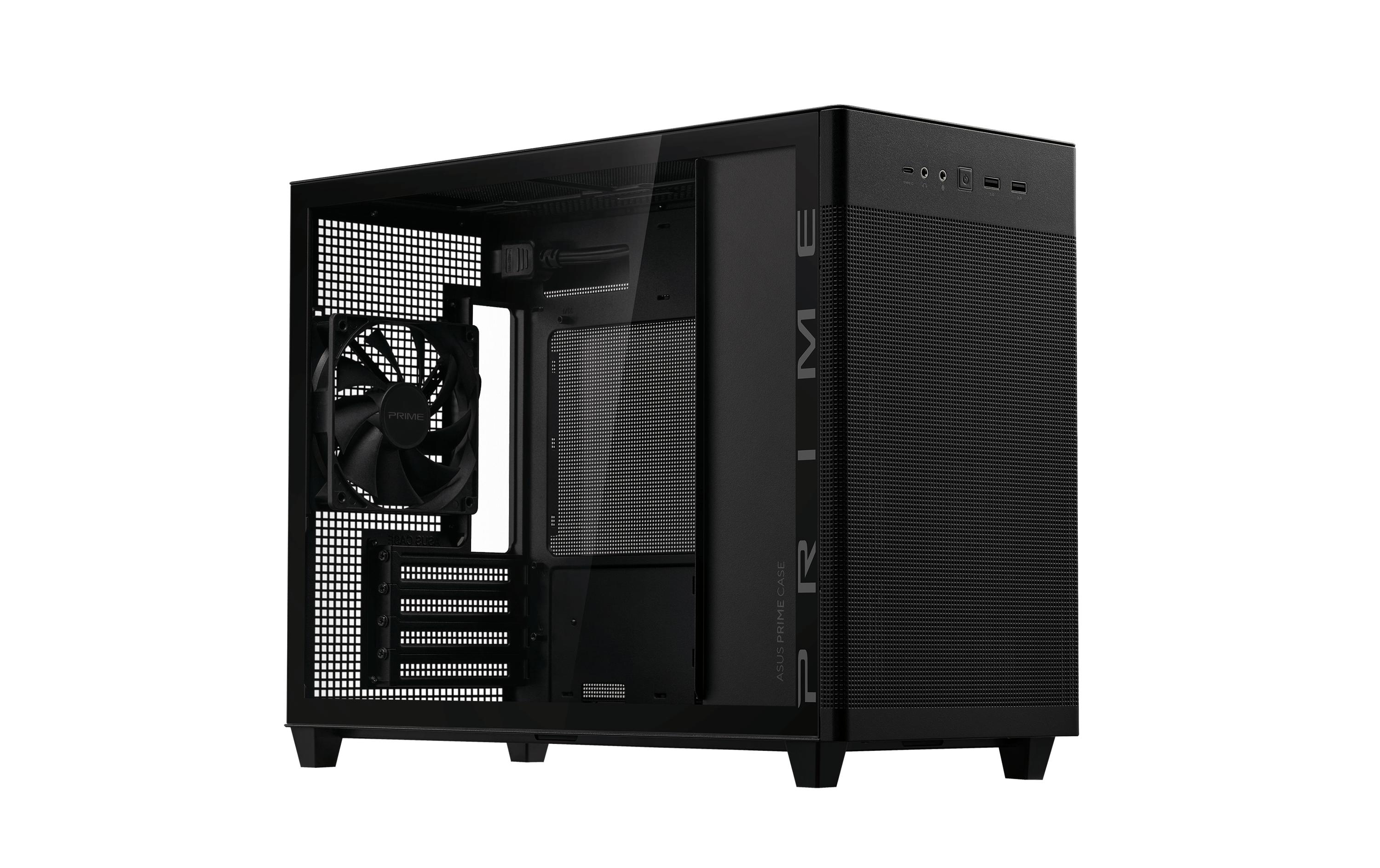 1663767_1 - Mediatech ASUS AP201 PRIME CASE TG BLACK micro ATX, Mini-ITX, 3x 2,5, 1x 2,5