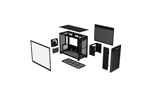 1663767_8 - Mediatech ASUS AP201 PRIME CASE TG BLACK micro ATX, Mini-ITX, 3x 2,5, 1x 2,5