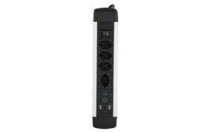 Schönenberger ALU Steckdosenleiste 4xT13, 2xUSB A 1xUSB C mit Schalter, 2ml