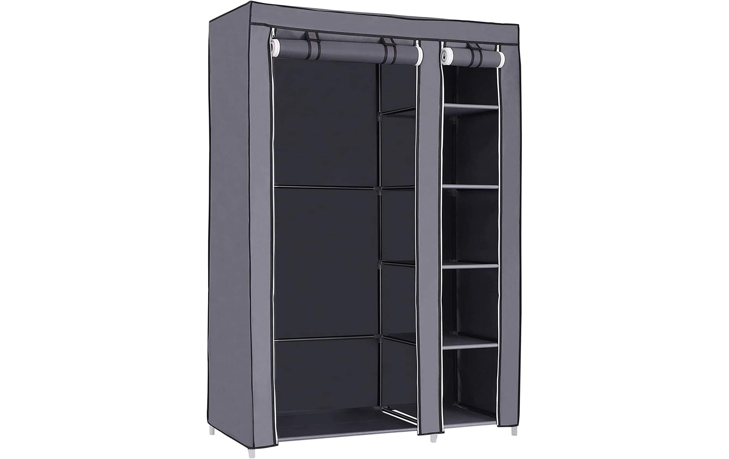 1668515 - Mediatech Songmics Schrank Grau, 2 hochrollbare Türen 110x175x45 cm (BxHxT), Stoff, Eisen kaufen Schweiz | Mediatech.ch