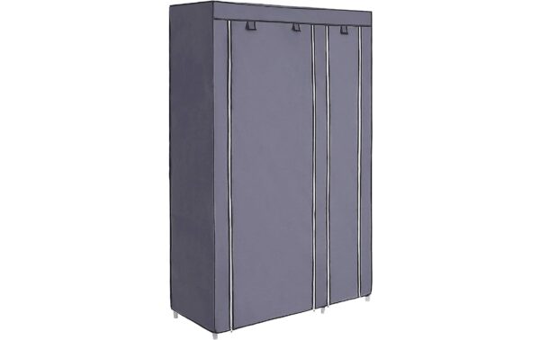 1668515_3 - Mediatech Songmics Schrank Grau, 2 hochrollbare Türen 110x175x45 cm (BxHxT), Stoff, Eisen