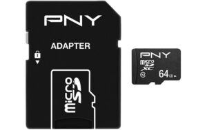 PNY microSDXC Card Perf Plus 64GB inkl. SD-Adapter, Schreiben: min. 10MB/s