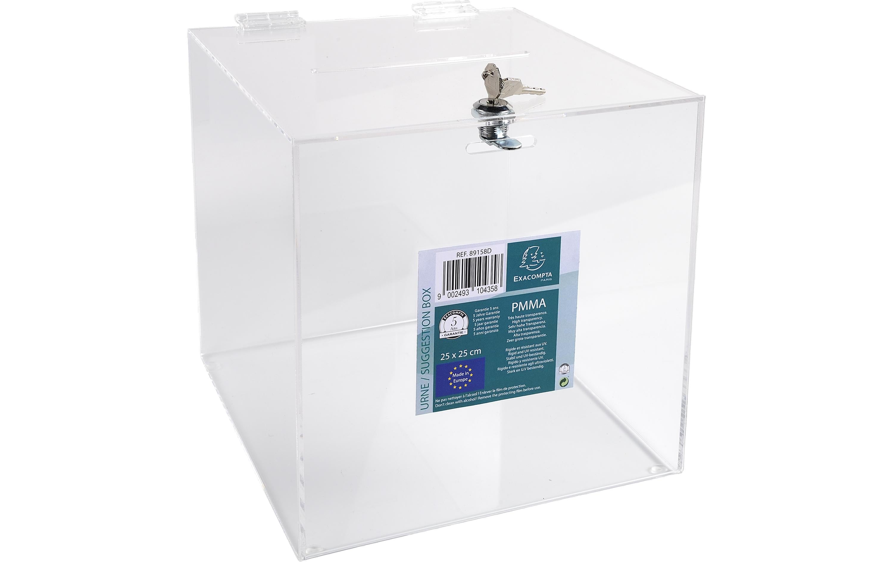 1671253 - Mediatech Exacompta Einwurfbox m. Klappdeckel abschliessbar, Acryl, 25cm kaufen Schweiz | Mediatech.ch