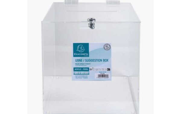 1671253_4 - Mediatech Exacompta Einwurfbox m. Klappdeckel abschliessbar, Acryl, 25cm