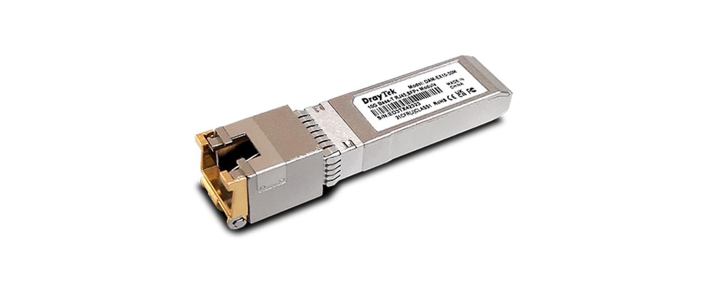 1672673 - Mediatech Draytek SFP+ RJ-45 Modul, 30m 10/5/2.5/1GE, Kupfer RJ-45, Cat6A bis 30m kaufen Schweiz | Mediatech.ch