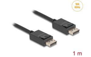 1672899_1 - Mediatech Delock Koaxiales DisplayPort Kabel 16K 60Hz 80 Gbps, 1m, schwarz