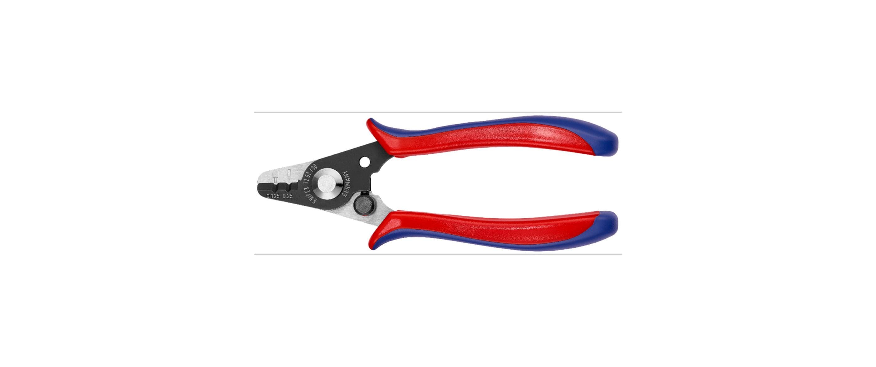 Knipex Abisolierzange f. Glasfaserkabel 130mm, Ø 0, 125 / Ø 0, 25 mm