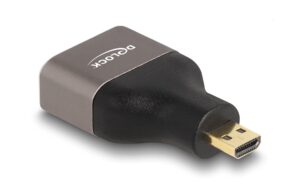 Delock HDMI Adapter Micro-D Stecker zu A Buchse, 8K 60Hz, grau, metall kaufen Schweiz | Mediatech.ch