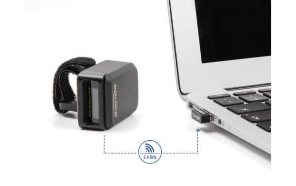 1679385_6 - Mediatech Delock 90610 Ringbarcode Scanner 1D + 2D, Bluetooth ink. Ladestation