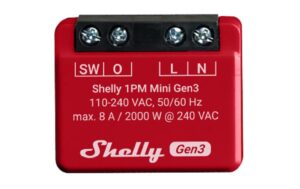 Shelly 1 PM mini Gen3 WiFi-Switch WLAN Schalt-Messaktor, 8 A, Bluetooth