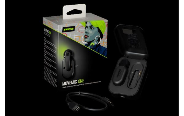 Shure MoveMic One Lavalier zu Mobiltelefon, Ladecase