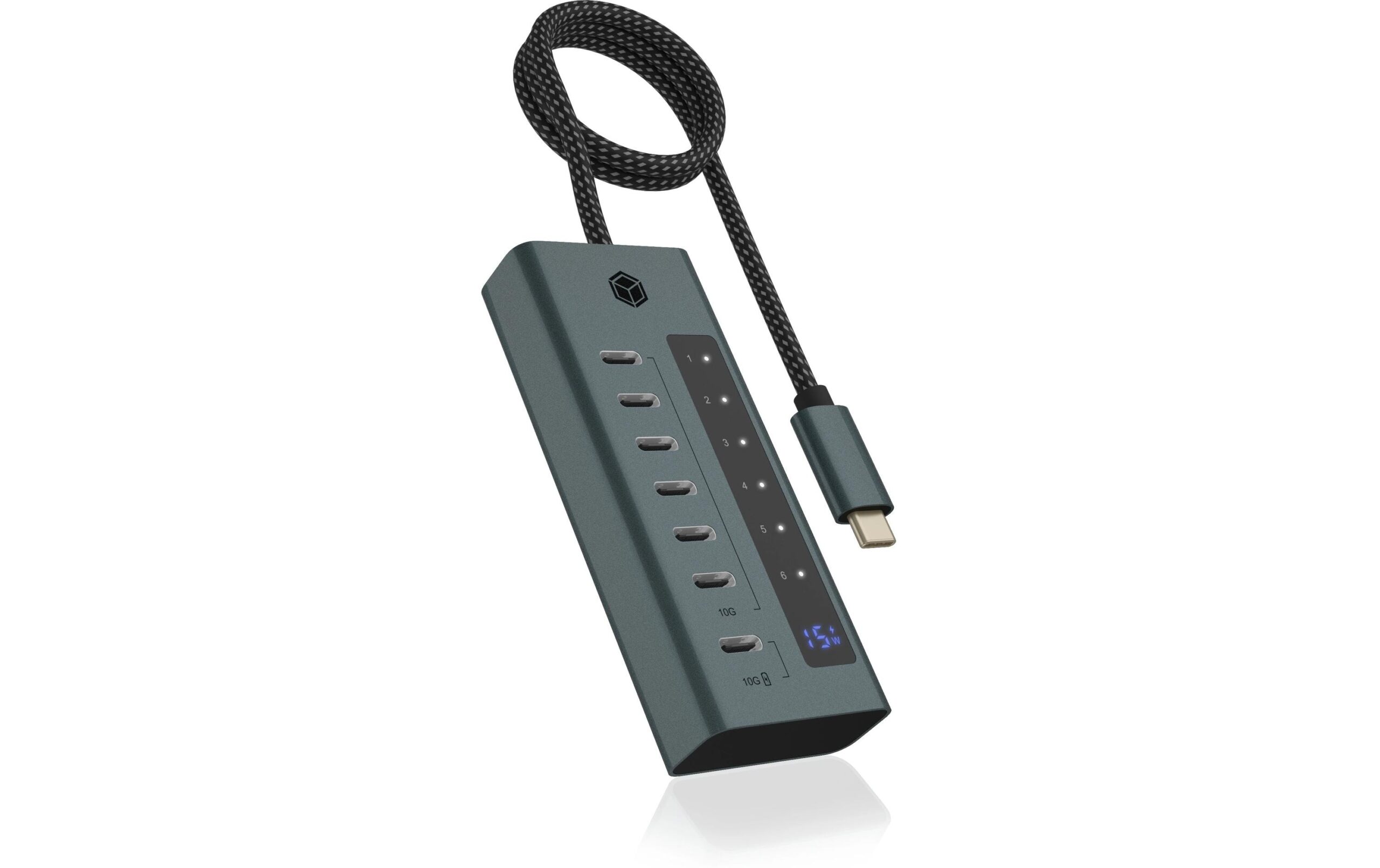 1685132 - Mediatech RAIDSONIC ICY BOX IB-HUB1457-C31, 7x USB3 Hub, Type-C Integriertes USB-C Kabel - Länge 60 cm kaufen | Mediatech.ch