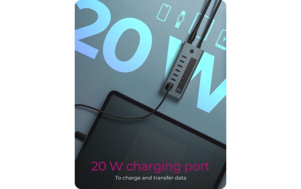 1685132_5 - Mediatech ICY BOX IB-HUB1457-C31, 7x USB3 Hub, Type-C Integriertes USB-C Kabel - Länge 60 cm