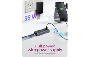 1685132_8 - Mediatech ICY BOX IB-HUB1457-C31, 7x USB3 Hub, Type-C Integriertes USB-C Kabel - Länge 60 cm