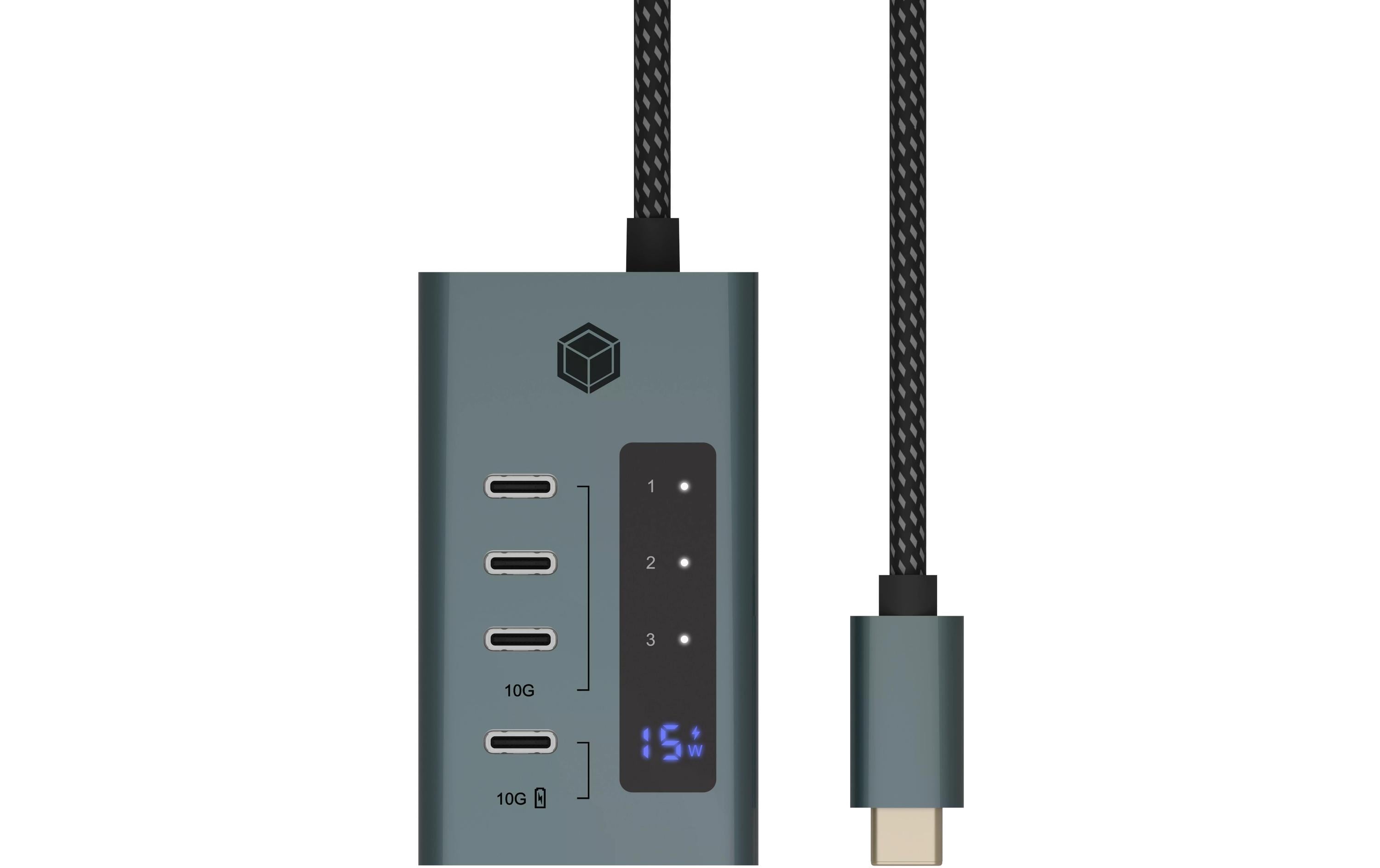 1685133_1 - Mediatech ICY BOX IB-HUB1454-C31, 4x USB3 Hub, 2C/2A Integriertes USB-C Kabel - Länge 60 cm
