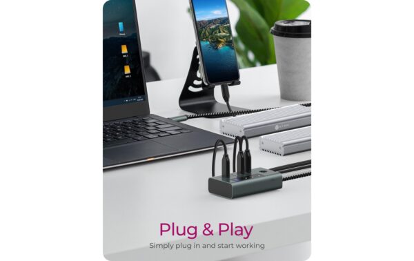 1685133_6 - Mediatech ICY BOX IB-HUB1454-C31, 4x USB3 Hub, 2C/2A Integriertes USB-C Kabel - Länge 60 cm