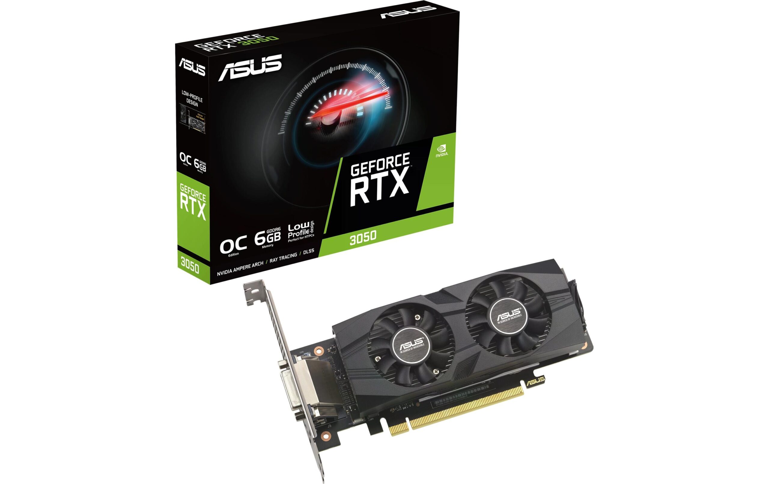 1687176 - Mediatech ASUS RTX3050 LP BRK O6G, 6GB DDR6 GeForce RTX3050, 1x DP, 1x HDMI, 1x DVI-D kaufen Schweiz | Mediatech.ch