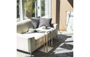 1687648_1 - Mediatech Yamazaki Beistelltisch PLAIN weiss, 35 x 35 x 55 cm, Metall / Holz