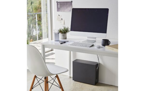 1687656_2 - Mediatech Yamazaki Kabelbox mit Rollen TOWER schwarz, 15 x 40 x 34.5 cm, Metall