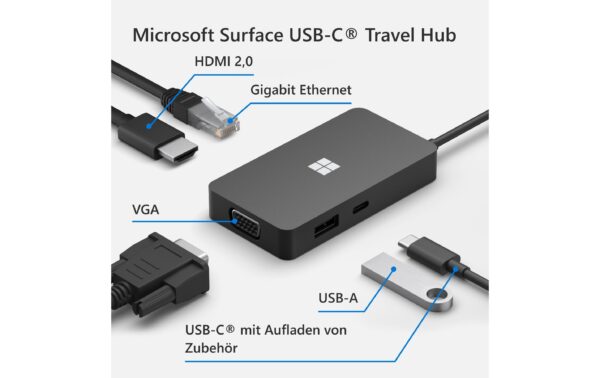 Microsoft USB-C Travel Hub USB, VGA, HDMI, LAN