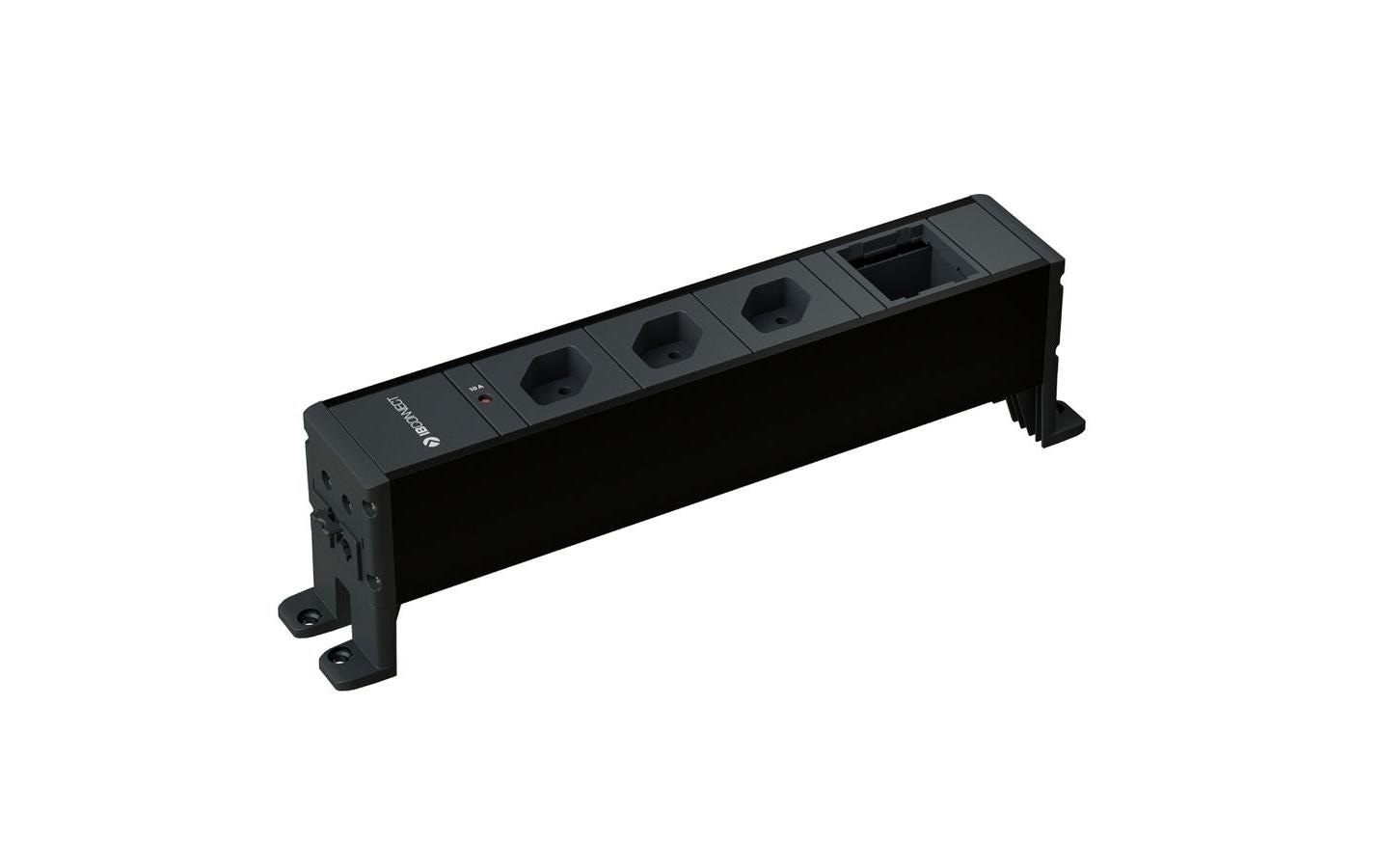 1692614 - Mediatech max connect maxCONNECT CUBO Steckdoseneinheit schwarz 3x Typ 13 1x Leermodul kaufen | Mediatech.ch