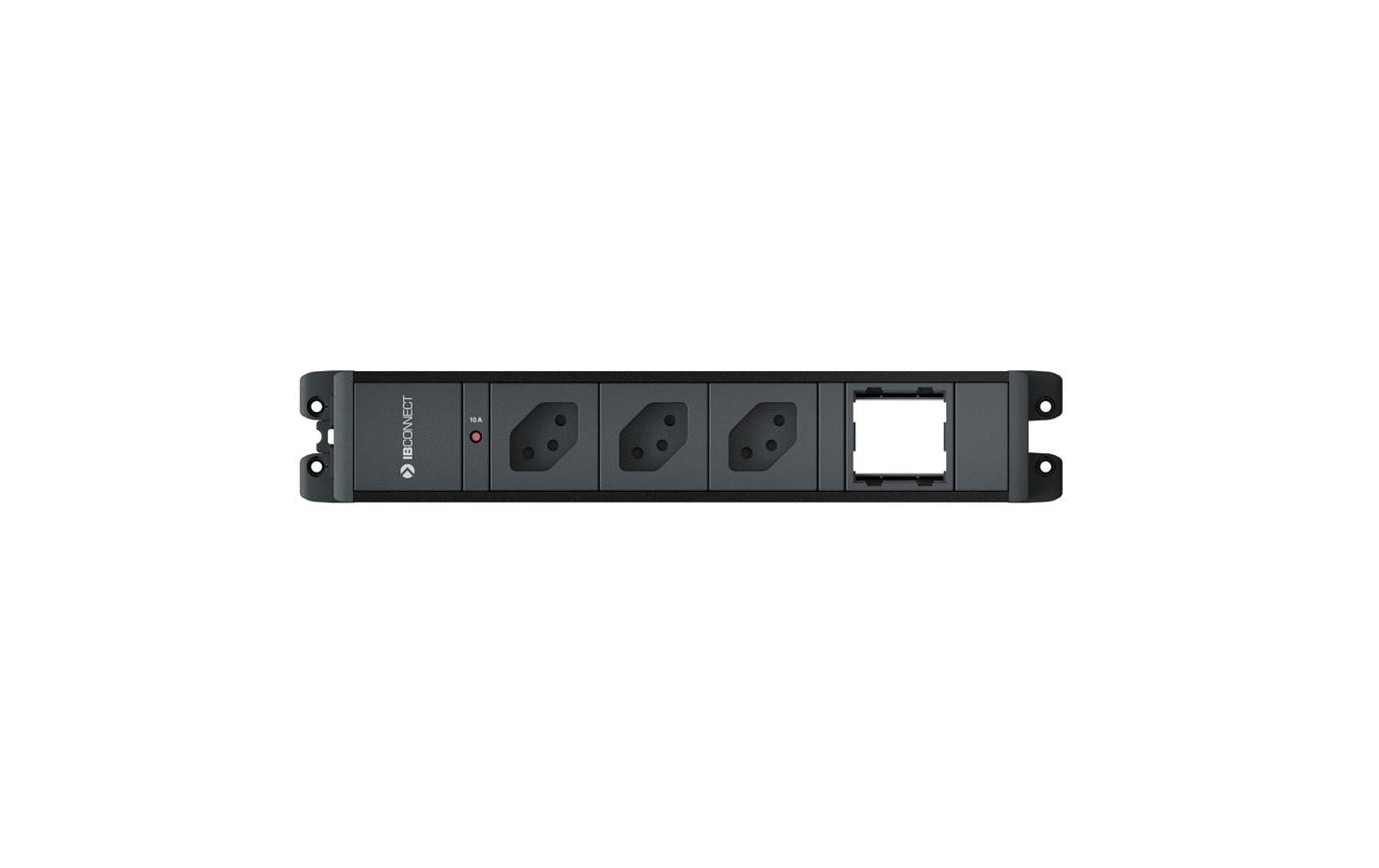 1692614_1 - Mediatech maxCONNECT CUBO Steckdoseneinheit schwarz 3x Typ 13 1x Leermodul