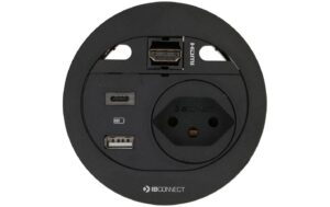 maxCONNECT DIVUS Steckdoseneinheit schwarz 1x Typ 13 1x USB A/C 1x HDMI