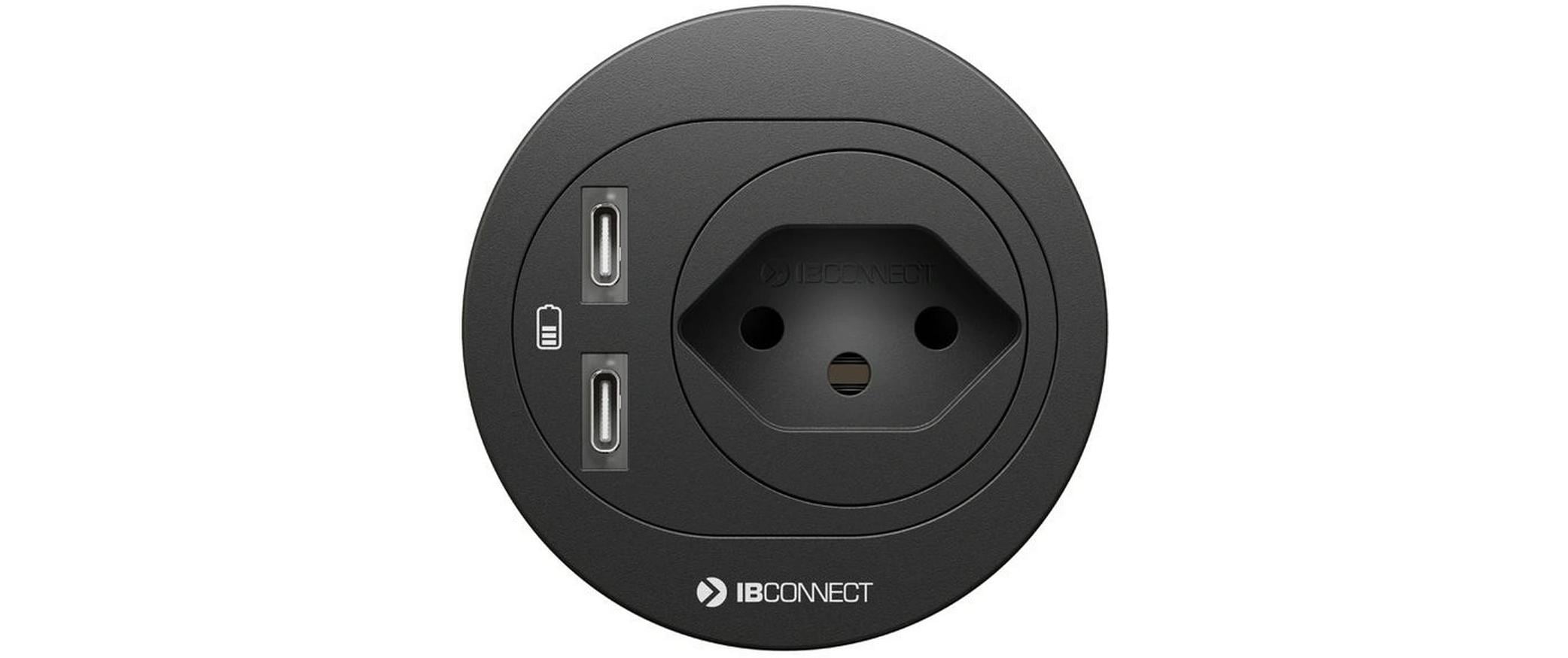 1692635 - Mediatech max connect maxCONNECT ATOM Steckdoseneinheit schwarz 1x Typ 13 2x USB-C kaufen | Mediatech.ch