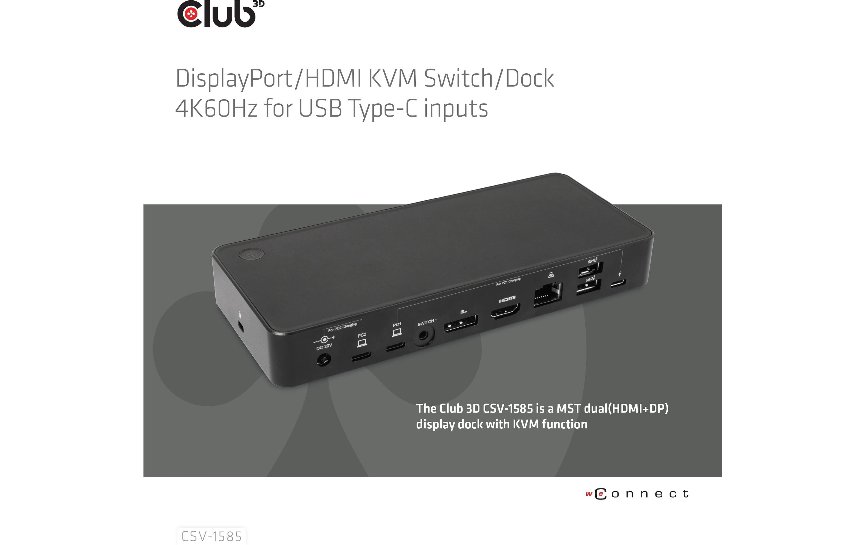1697231_1 - Mediatech Club 3D, Universal Dockingstation DisplayPort/HDMI KVM Switch