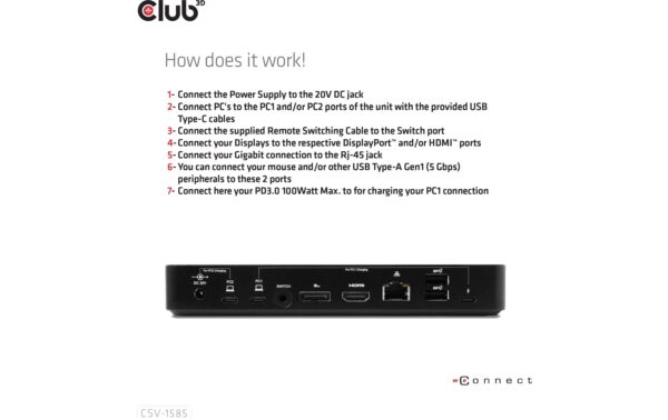 1697231_5 - Mediatech Club 3D, Universal Dockingstation DisplayPort/HDMI KVM Switch
